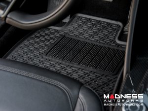 Alfa Romeo Giulia Floor Mat Set - All Weather Rubber Front/ Rear 4 Piece Set - Deluxe - Q4/ AWD Model
